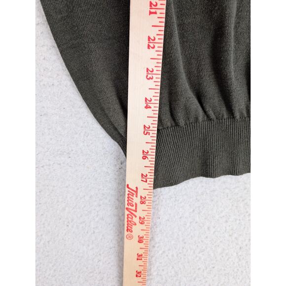 Vintage Norm Thompson Sweater Mens XL Green Silk Blend Ribbed Soft Lightweight - Picture 7 of 16